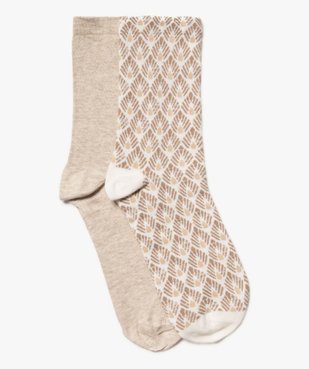 Chaussettes mi-hautes assorties femme (lot de 2) vue1 - GEMO(HOMWR FEM) - GEMO