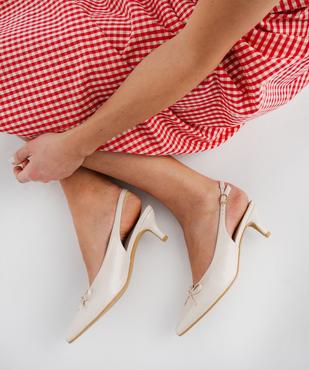 Escarpins vernis kitten heels à bout pointu et talon ouvert femme vue1 - FOLLOW ME - GEMO