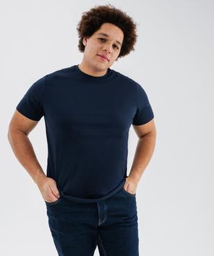 Tee-shirt manches courtes col rond en coton homme vue4 - GEMO 4G HOMME - GEMO