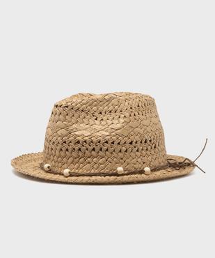 Chapeau trilby en paille de papier ajourée femme vue1 - GEMO (ACCESS) - GEMO