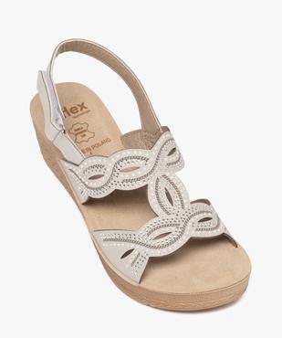 Sandales confort compensées avec perles et strass femme vue5 - G'FLEX - GEMO