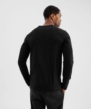 Tee-shirt manches longues et col V homme vue3 - GEMO 4G HOMME - GEMO