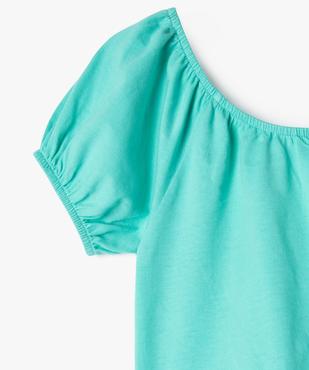 Tee-shirt à manches ballon avec noeud dans le bas fille vue3 - GEMO (ENFANT) - GEMO