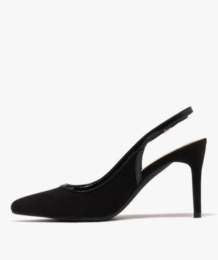 Escarpins sling-back en suédine et verni femme - Valentina Baldano vue3 - VALENTINA BALDA - GEMO