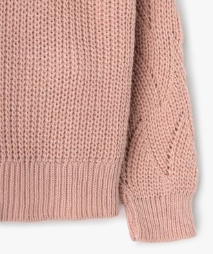 Pull fille en grosse maille à motif brodé vue3 - GEMO (ENFANT) - GEMO