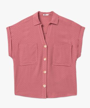 Chemise à manches courtes à motifs irisés femme vue4 - GEMO 4G FEMME - GEMO