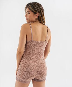 Haut de pyjama à fines bretelles et dentelle femme vue3 - GEMO 4G FEMME - GEMO