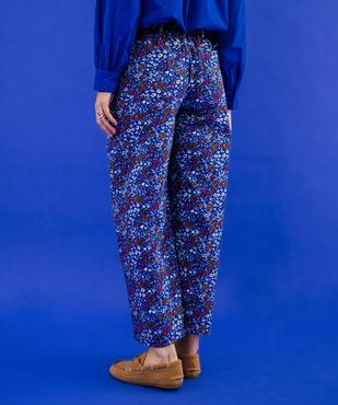 Pantalon coupe barrel en coton fleuri à taille élastiquée femme vue5 - GEMO(FEMME PAP) - GEMO