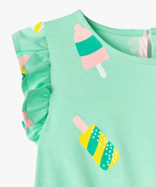 Combishort sans manches en coton imprimé fille vue2 - GEMO (ENFANT) - GEMO