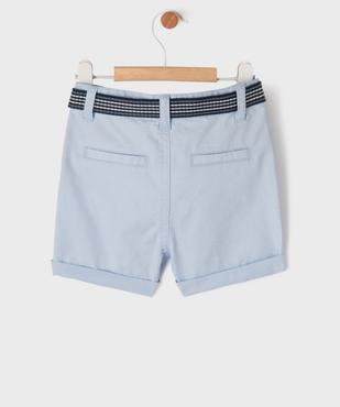 Short en toile avec ceinture à boucle bébé garçon - LuluCastagnette vue3 - LULUCASTAGNETTE - GEMO