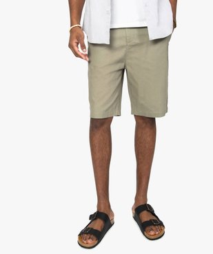 Bermuda homme élégant 55% lin vue1 - GEMO (HOMME) - GEMO