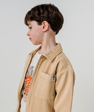 Surchemise zippée en twill de coton garçon vue1 - GEMO (ENFANT) - GEMO