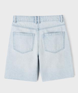 Bermuda en jean taille haute finition sans coutures fille vue7 - GEMO 4G FILLE - GEMO