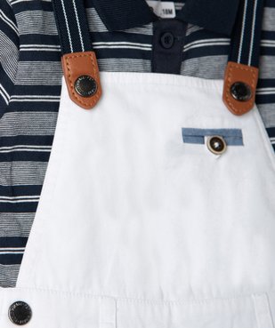 Ensemble bébé garçon 2 pièces salopette + polo vue2 - GEMO(BEBE DEBT) - GEMO