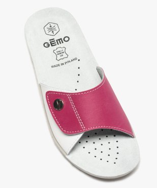 Mules femme confort ouvertes à bride scratch bicolore vue5 - GEMO (CONFORT) - GEMO