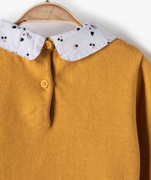 Pull bébé fille effet 2 en 1 avec col et bas chemise vue4 - GEMO(BEBE DEBT) - GEMO
