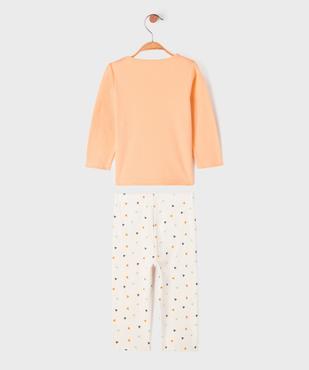 Pyjama 2 pièces bicolore en coton bébé fille vue4 - GEMO 4G BEBE - GEMO