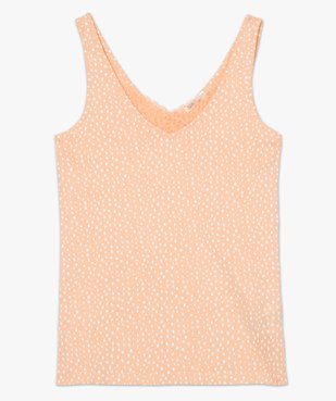 Haut de pyjama femme à col dentelle avec coton bio vue4 - GEMO C4G FEMME - GEMO