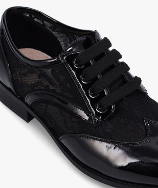 Derbies femme unis dessus vernis et dentelle vue6 - GEMO (CASUAL) - GEMO