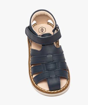 Sandales bébé en cuir à bout fermé et bride scratch vue5 - GEMO(BEBE DEBT) - GEMO