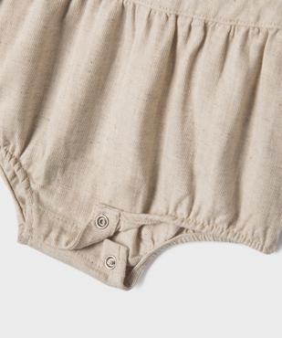 Salopette ultra courte en coton et lin bébé garçon vue3 - GEMO 4G BEBE - GEMO