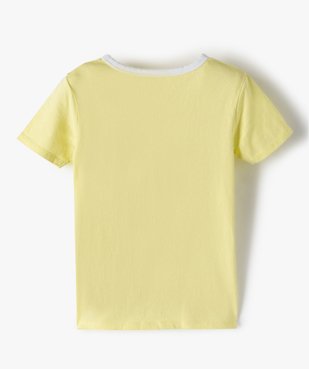 Tee-shirt fille à message avec col contrastant vue3 - GEMO (JUNIOR) - GEMO
