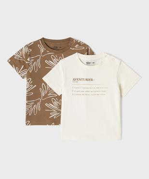 Tee-shirt manches courtes imprimés bébé garçon (lot de 2) vue1 - GEMO(BEBE DEBT) - GEMO