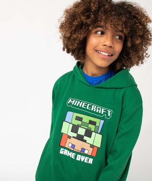 Sweat garçon à capuche avec motif en relief - Minecraft vue1 - MINECRAFT - GEMO