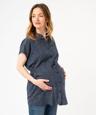 Blouse à manches courtes avec ceinture spéciale maternité vue1 - GEMO 4G MATERN - GEMO