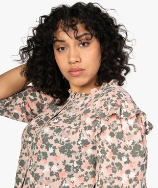 Blouse femme à plastron à imprimé floral vue2 - GEMO (G TAILLE) - GEMO