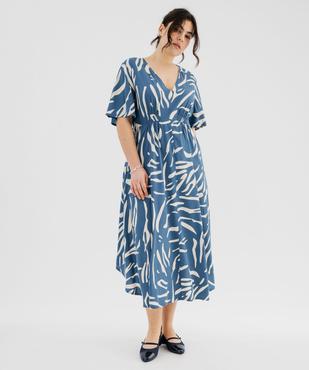 Robe fluide à motifs fleuris femme grande taille vue2 - GEMO 4G GT - GEMO