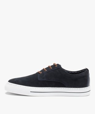 Baskets homme en cuir à semelle contrastante - Tanéo vue3 - TANEO - GEMO