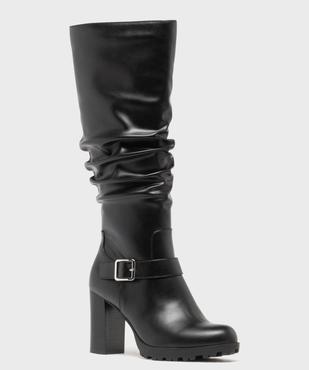 Bottes plissées à talon haut et semelle crantée femme vue2 - VALENTINA BALDA - GEMO