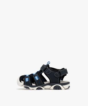 Sandales sport look randonnée à bout fermé et à scratchs garçon vue3 - BUGGY - GEMO