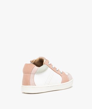 Baskets bébé fille dessus cuir à lacets et zip – NA! vue4 - NA! - GEMO