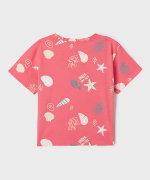 Tee-shirt à manches courtes à motifs estivaux fille vue7 - GEMO (ENFANT) - GEMO