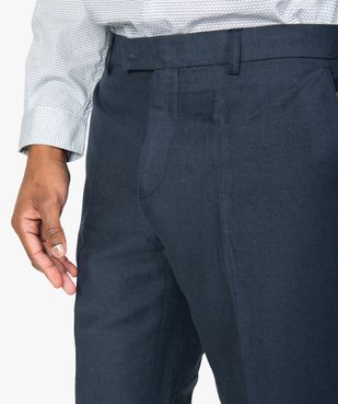 Pantalon de costume homme ajusté en lin majoritaire vue2 - GEMO (HOMME) - GEMO