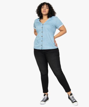 Chemise femme grande taille en jean à smocks vue5 - GEMO 4G GT - GEMO