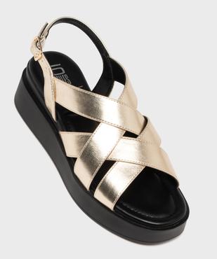 Sandales à talon compensé et brides entrelacées femme - 5 Miles vue5 - 5 MILES - GEMO