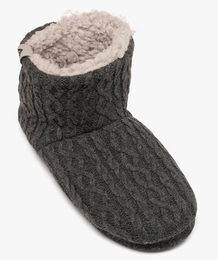 Chaussons bottillons en maille torsadée doublés peluche homme vue5 - GEMO(HOMWR FEM) - GEMO