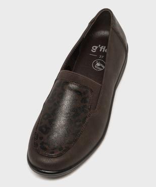 Mocassins confort à talon compensé et imprimé léopard femme - g'flex vue5 - G'FLEX - GEMO