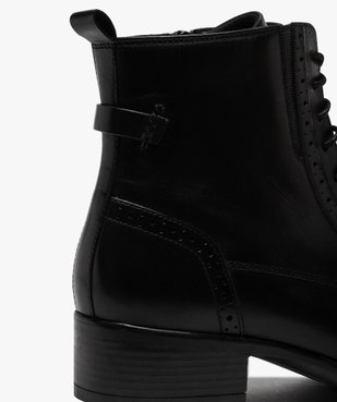 Boots femme à talon plat style derbies à lacets et zip vue6 - GEMO (CASUAL) - GEMO