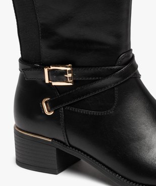 Bottes femme cavalières unies à détails métalliques vue6 - GEMO (CASUAL) - GEMO