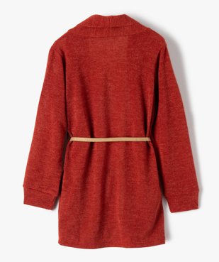 Gilet fille porté ouvert avec col châle et ceinture pailletée vue4 - GEMO (ENFANT) - GEMO