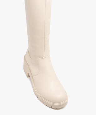 Bottes femme unies à talon large avec tige souple montante  vue5 - GEMO(URBAIN) - GEMO