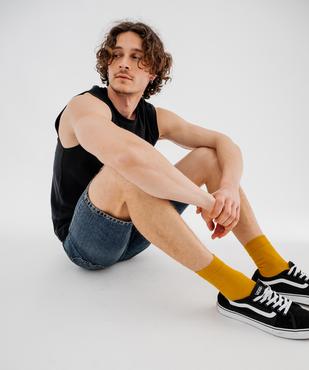 Bermuda en jean extensible coupe straight homme  vue3 - GEMO 4G HOMME - GEMO