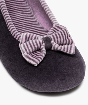 Chausson femme ballerines à nœud décoratif - Isotoner vue6 - ISOTONER - GEMO