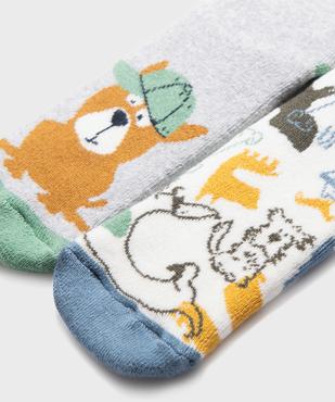 Chaussettes antidérapantes à motifs animaux garçon (lot de 2) vue2 - GEMO 4G GARCON - GEMO
