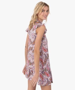 Robe femme imprimée boutonnée sur l’avant vue4 - GEMO C4G FEMME - GEMO
