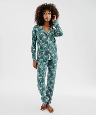 Pyjama deux pièces en viscose femme : chemise et pantalon vue5 - GEMO 4G FEMME - GEMO
